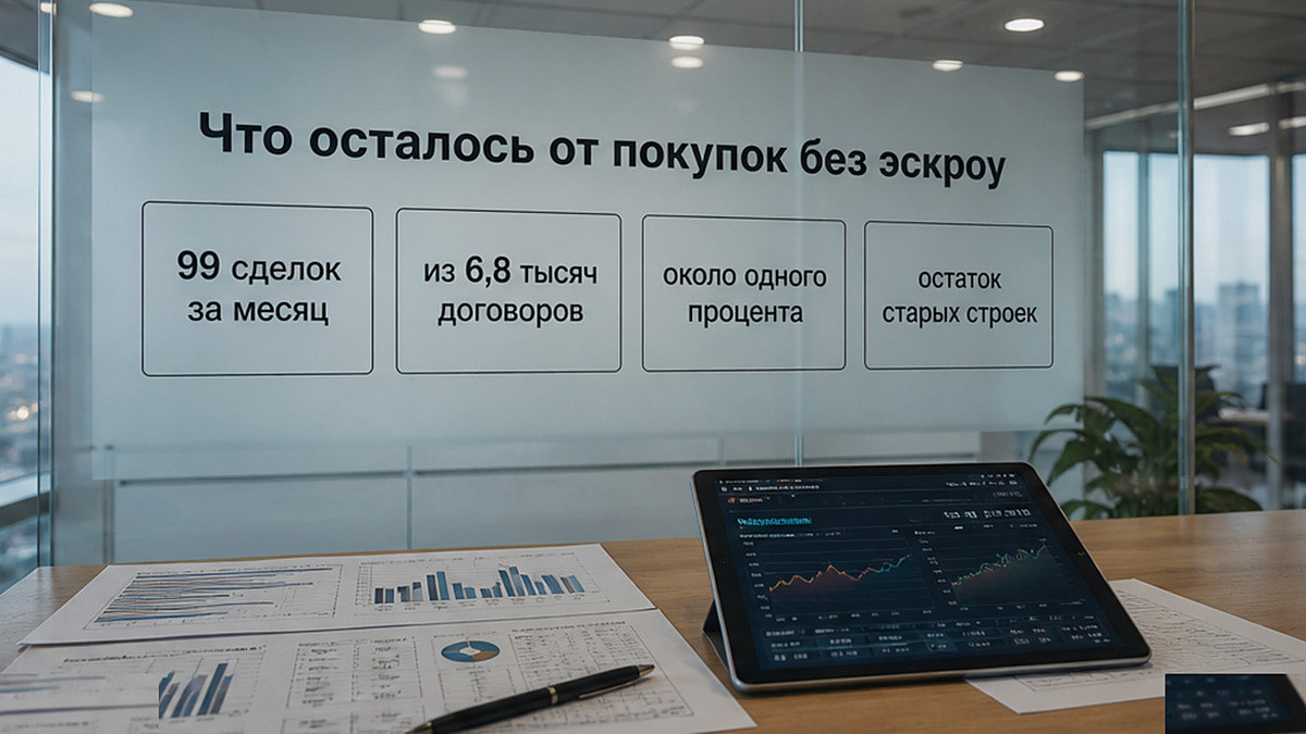 Схема: 99 сделок без эскроу из 6,8 тысяч договоров — около одного процента