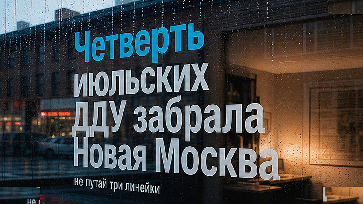 Четверть июльских ДДУ новостроек Москвы уходит в Новую Москву