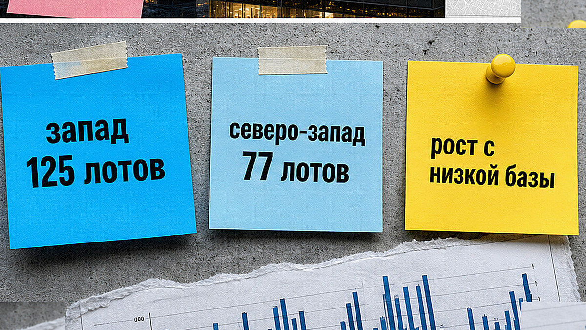 Куда ушли сделки вне ЦАО: запад 125 лотов, северо-запад 77