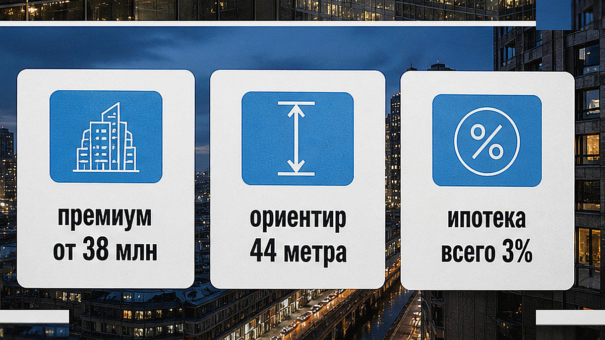Рост цен топ-проектов, ориентир 44 метра и доля ипотеки 3%