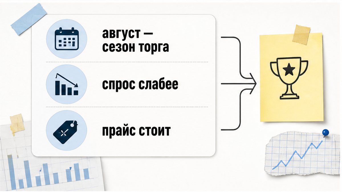 Инфографика: август в Москве — сезон торга при стойком прайсе
