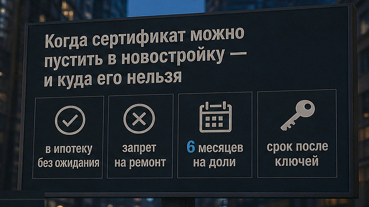 Таблица правил и ограничений использования сертификата маткапитала в новостройках