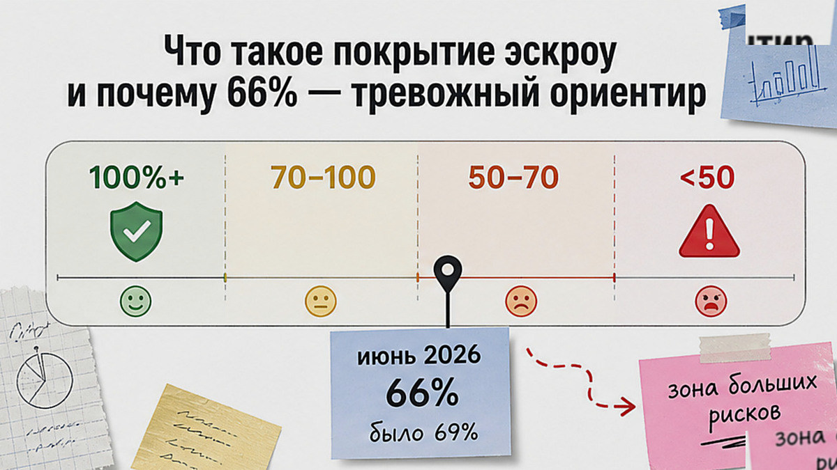 Шкала рисков: покрытие эскроу 66% в зоне больших рисков