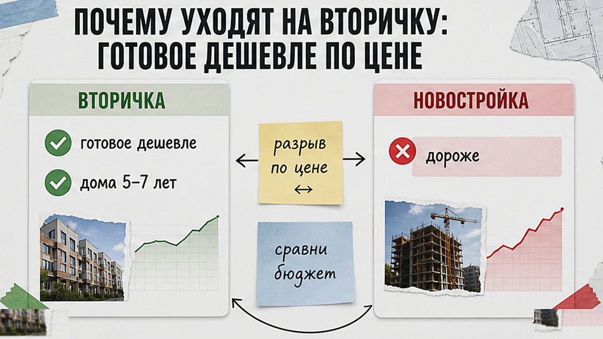 Сравнение: готовая вторичка дешевле новостройки