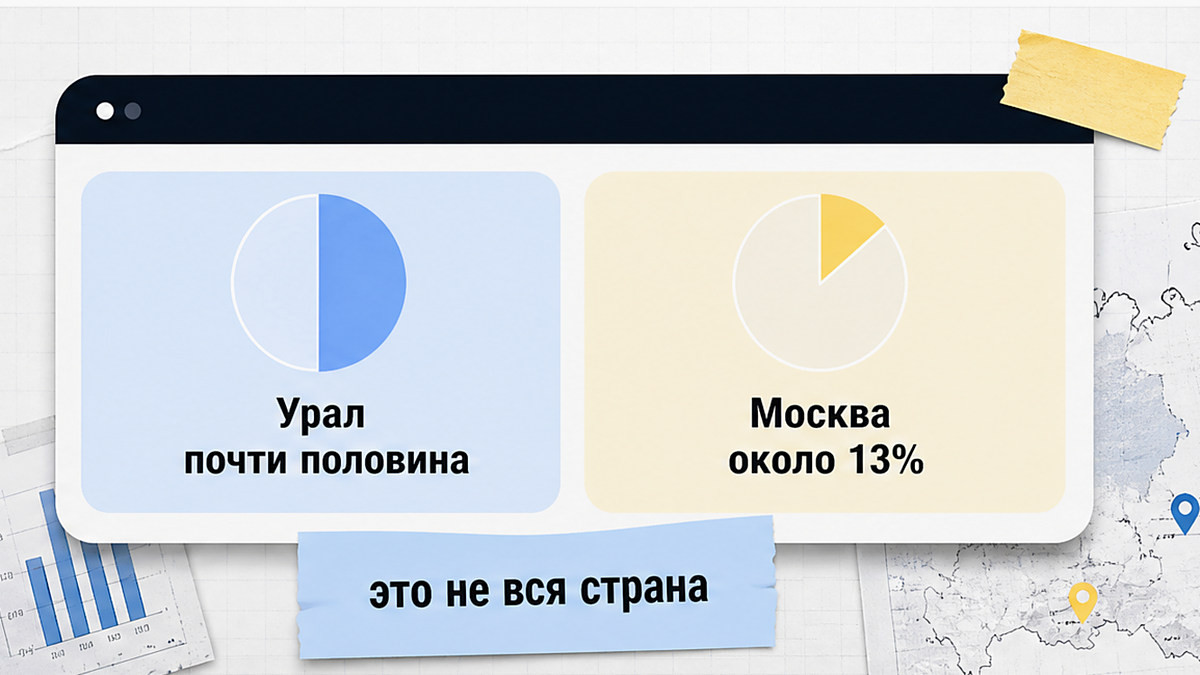 Сравнение доли полной оплаты: Урал одного застройщика и Москва