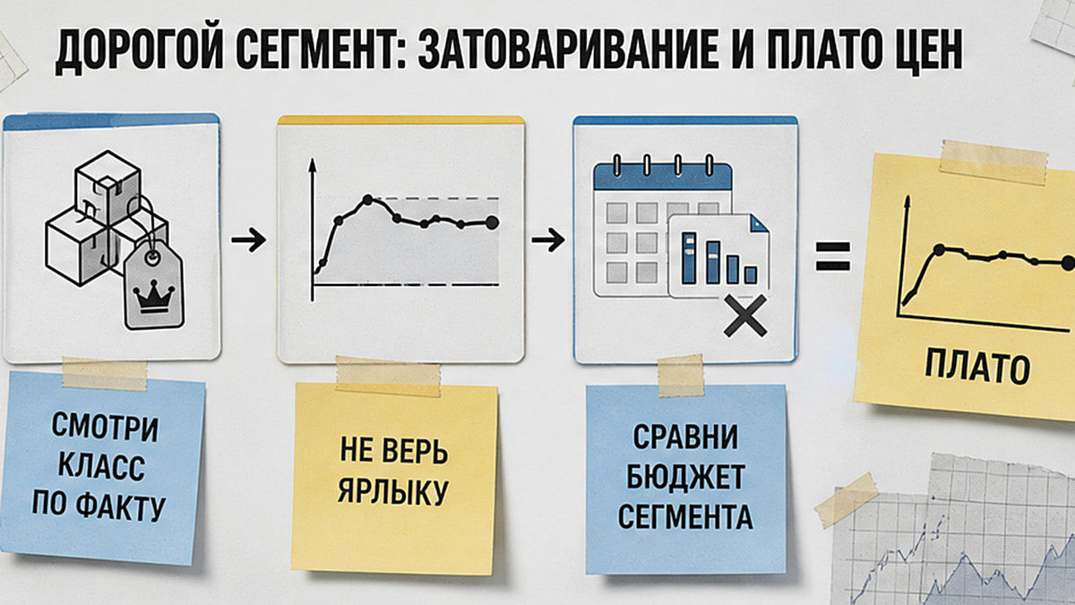 Схема: затоваривание дорогого сегмента и плато цен на новостройки