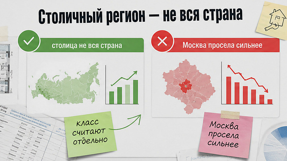 Схема: спад в столичном регионе не равен спросу по всей стране