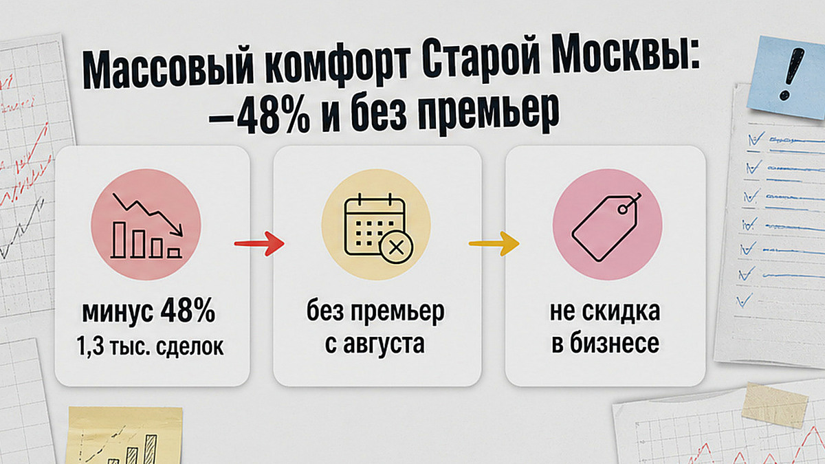 Схема: −48% в массовом комфорте Старой Москвы — не скидка в бизнесе