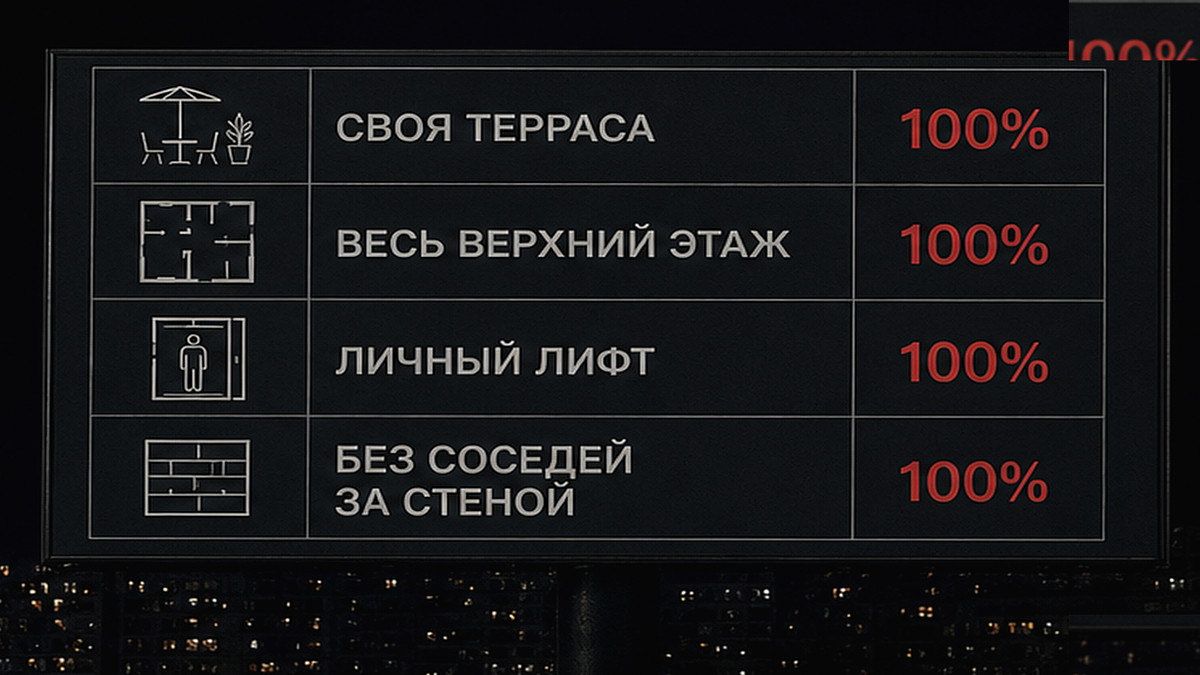 Таблица различий между рекордными пентхаусами и типовым верхним этажом