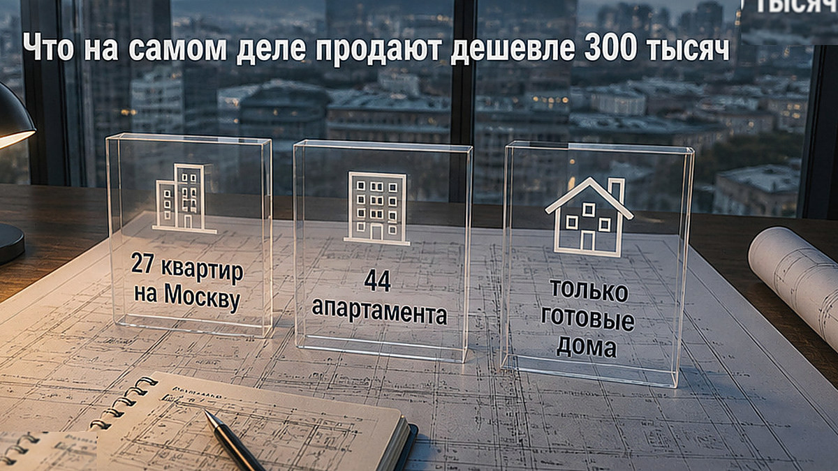 Схема: что продают дешевле 300 тысяч — квартиры, апартаменты и готовые дома