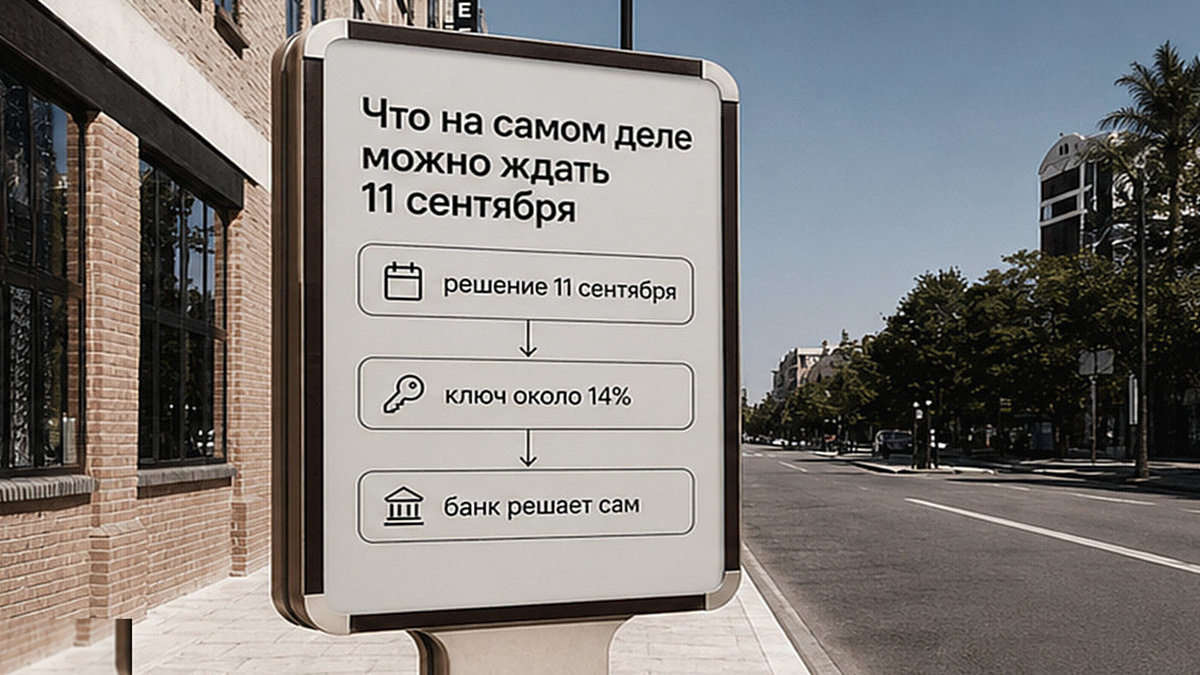 Ожидания по ключевой и ипотечной ставкам на 11 сентября