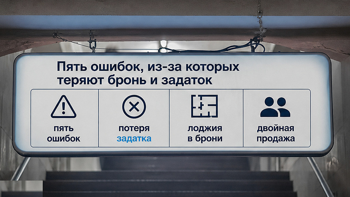 Таблица: пять ошибок, из-за которых теряют бронь и задаток