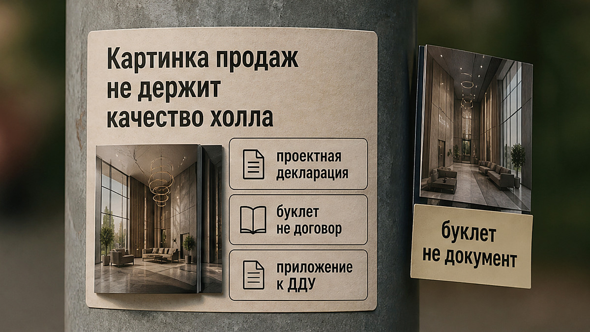 Схема: буклет продаж против проектной декларации и приложения к ДДУ