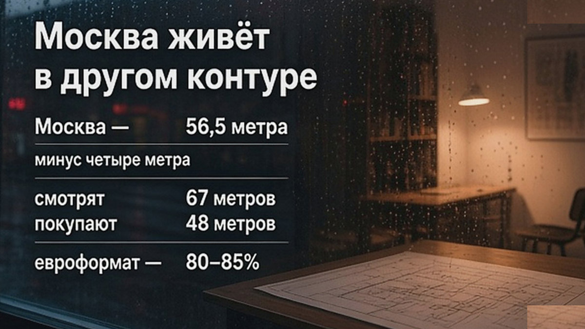 Сравнение площади квартир в Москве по просмотрам и сделкам