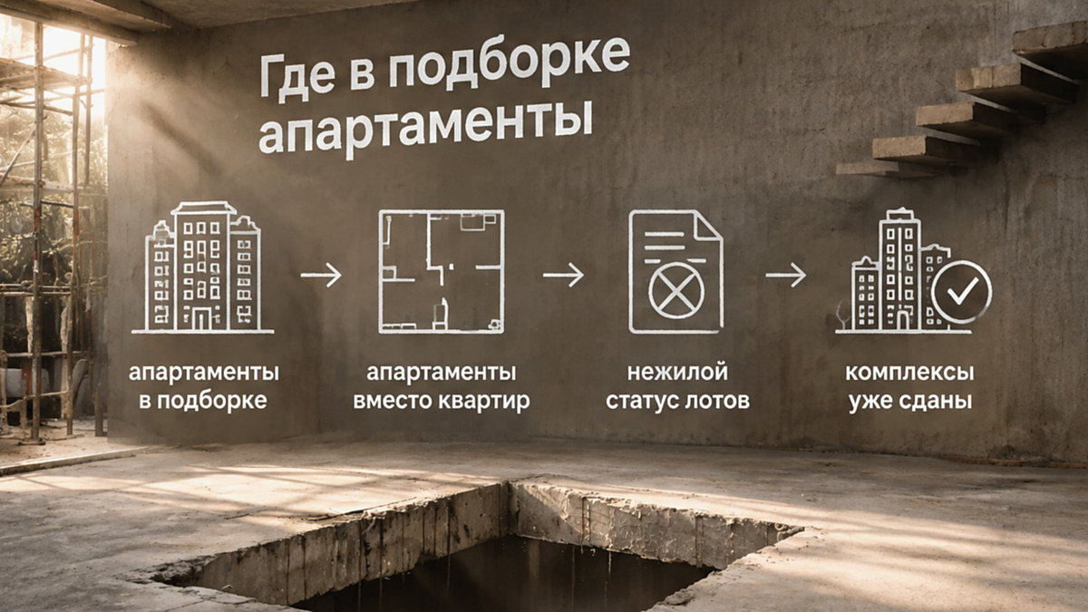 Инфографика: где в подборке апартаменты вместо квартир