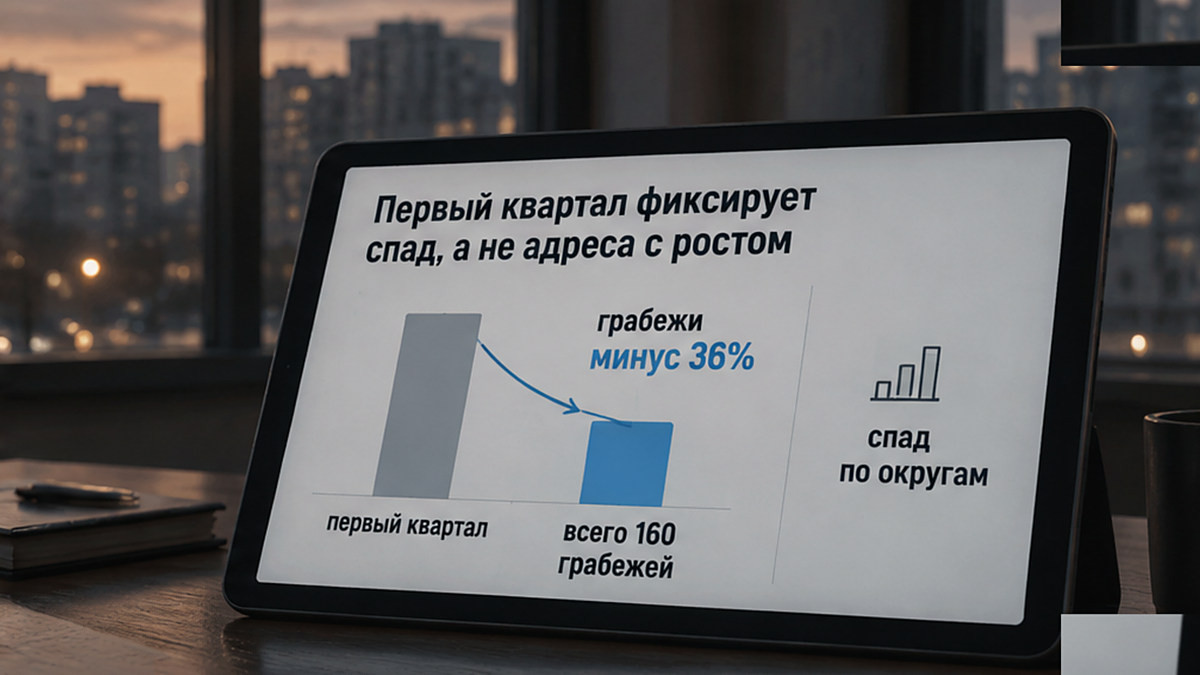 Схема: первый квартал фиксирует общий спад, а не адреса с ростом преступности