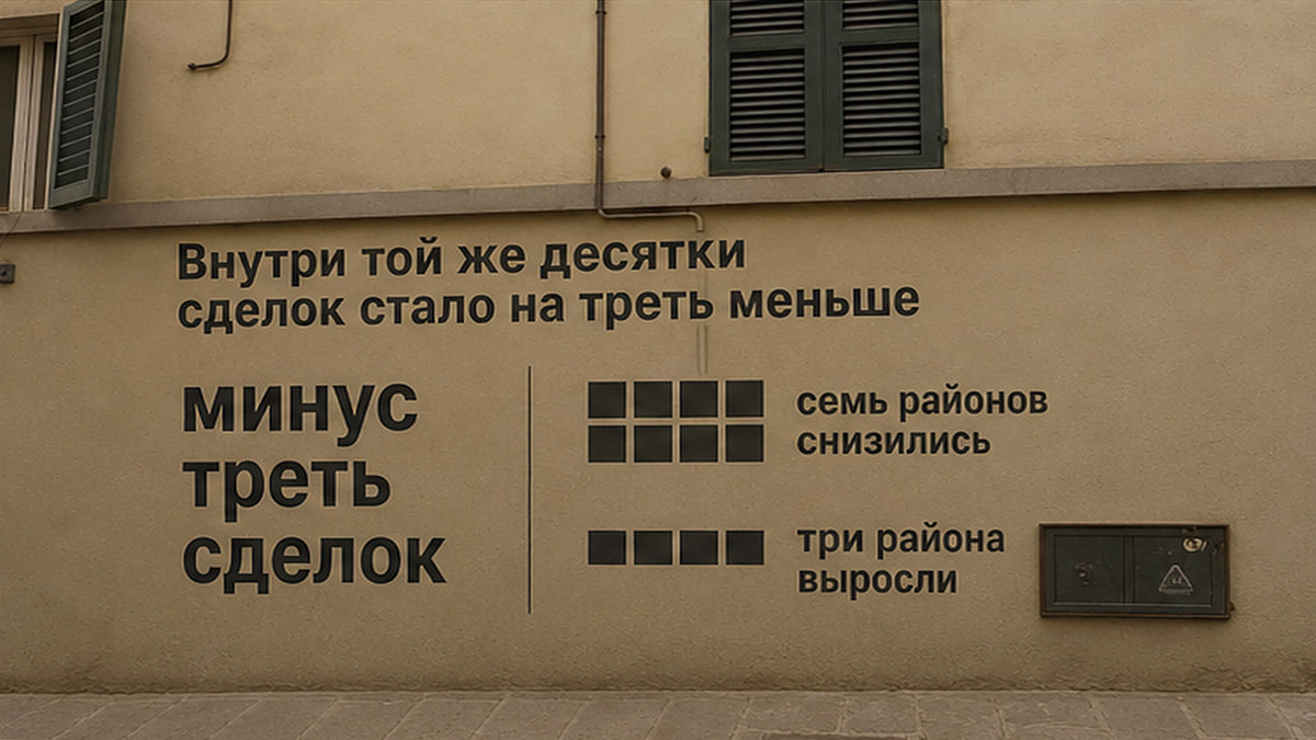 Сделки в десяти районах-лидерах сократились на треть