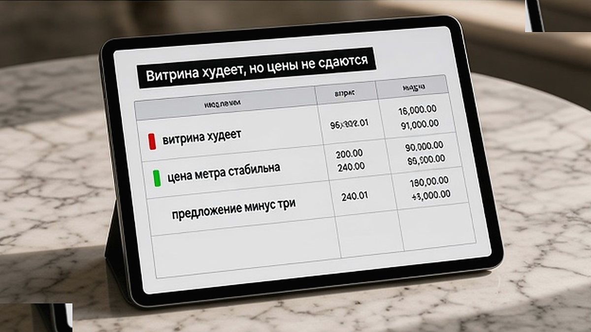 Сравнение: предложение сжимается, цены на метр держатся