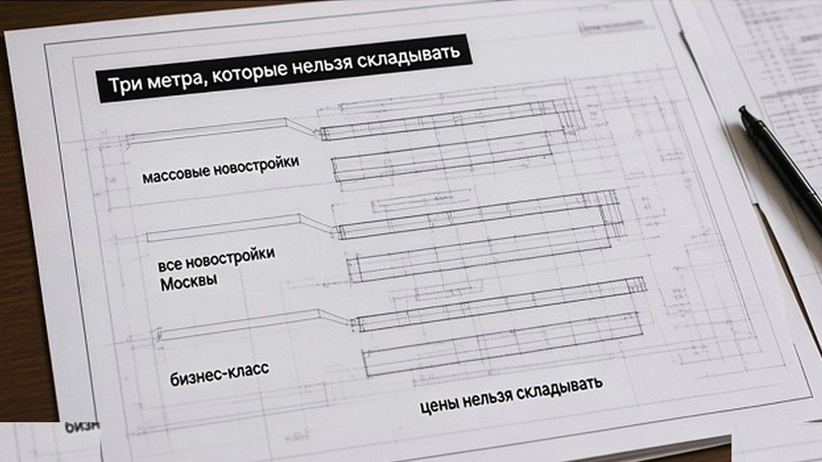 Таймлайн: три корзины цен за метр, которые нельзя складывать