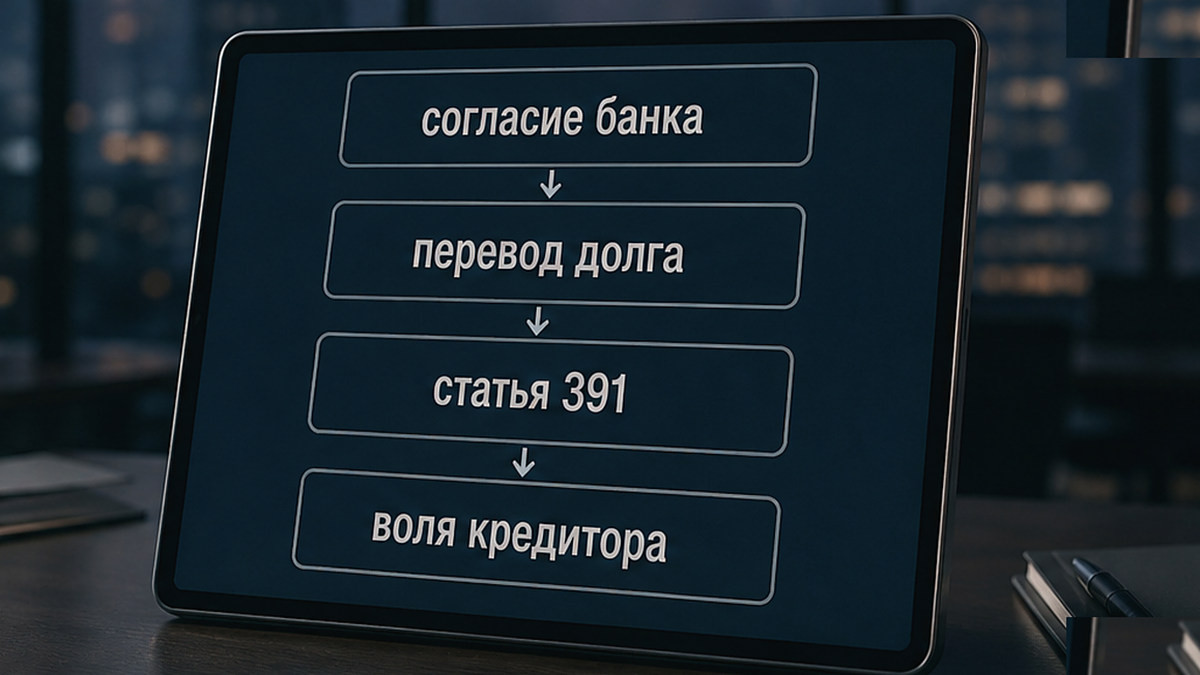Схема: согласие банка как обязательное условие перевода ипотечного долга