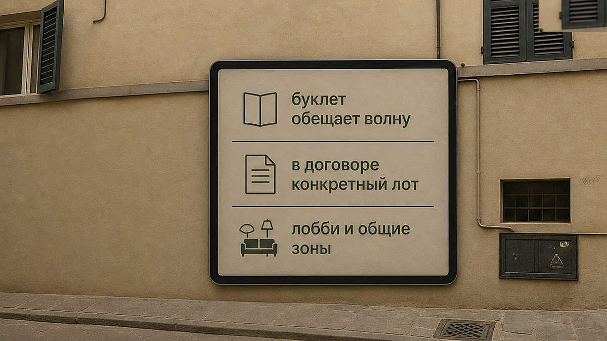 Сравнение обещаний буклета и условий договора при покупке квартиры