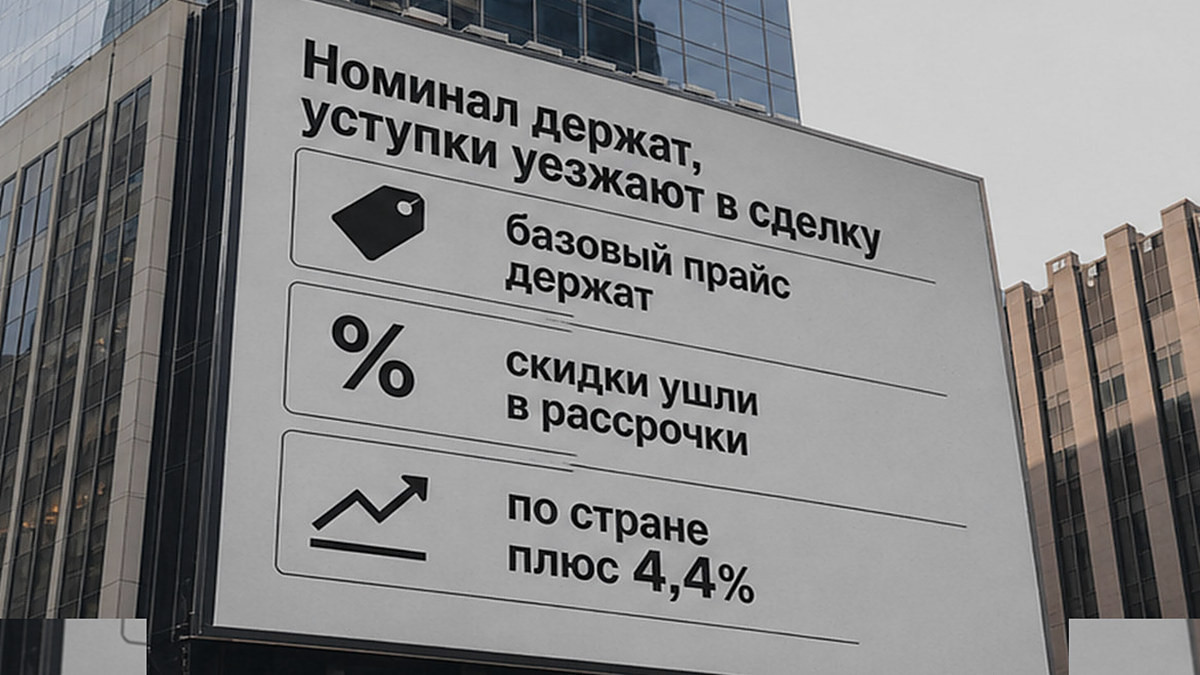 Таблица сравнения открытого базового прайса застройщика и скрытых уступок в рассрочках