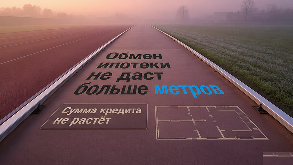 Обмен действующей ипотеки не поднимает сумму на большую квартиру