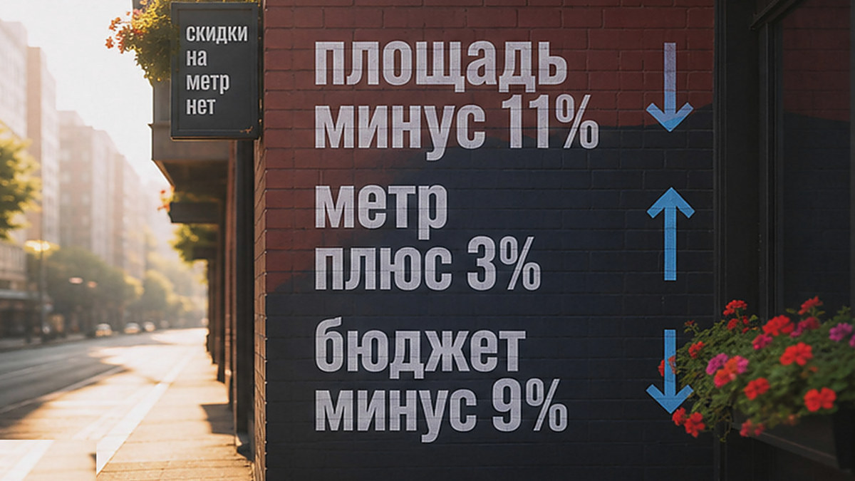 Сравнение изменения площади, цены метра и бюджета премиум-лота