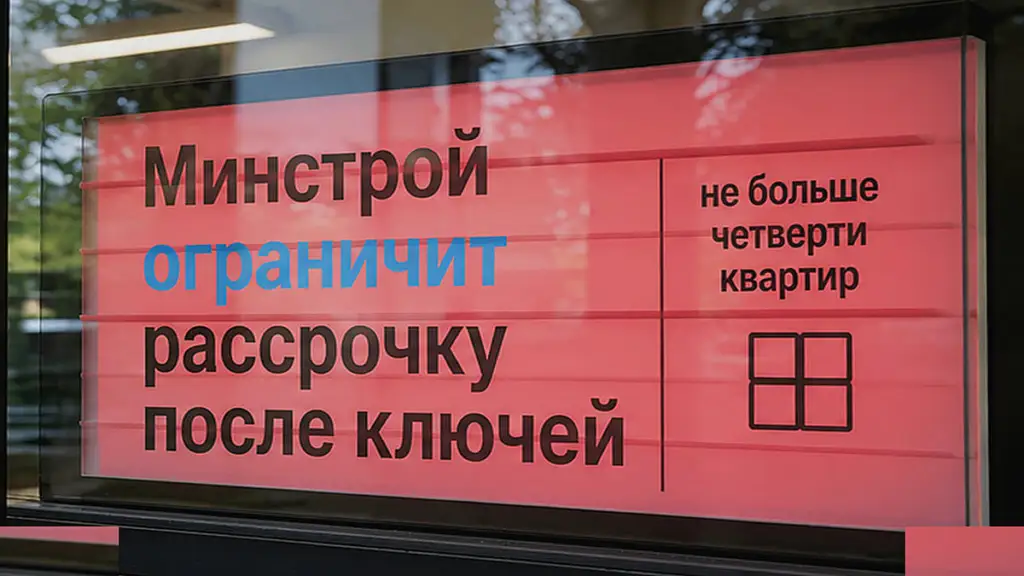 Проект Минстроя ограничит рассрочку после ключей четвертью квартир