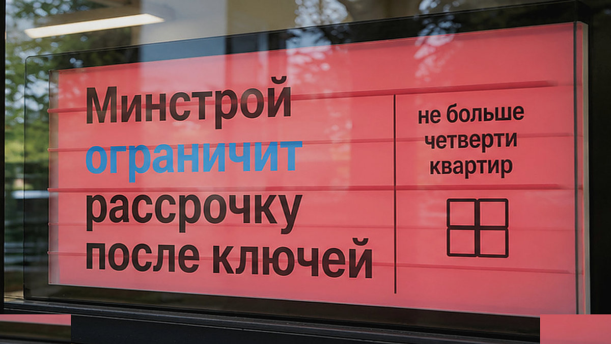 Проект Минстроя ограничит рассрочку после ключей четвертью квартир