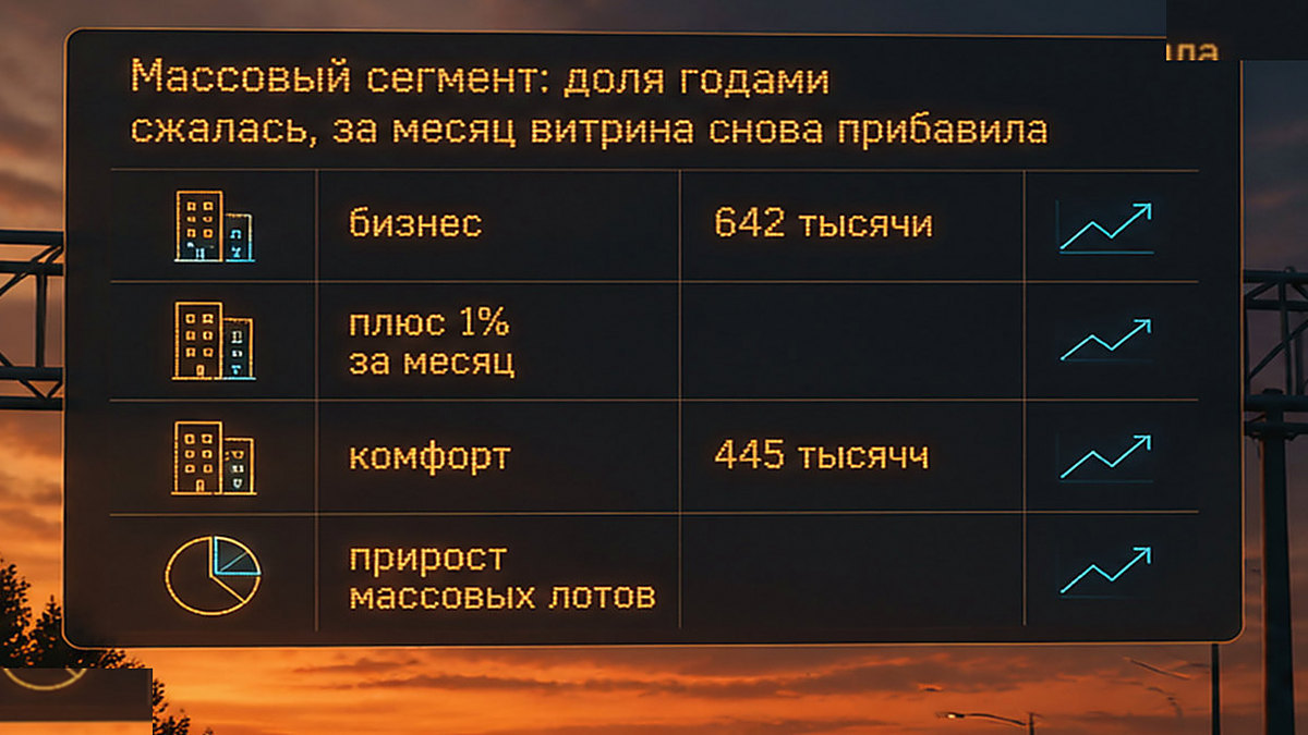Таблица динамики предложения и цен квадратного метра в массовом сегменте новостроек