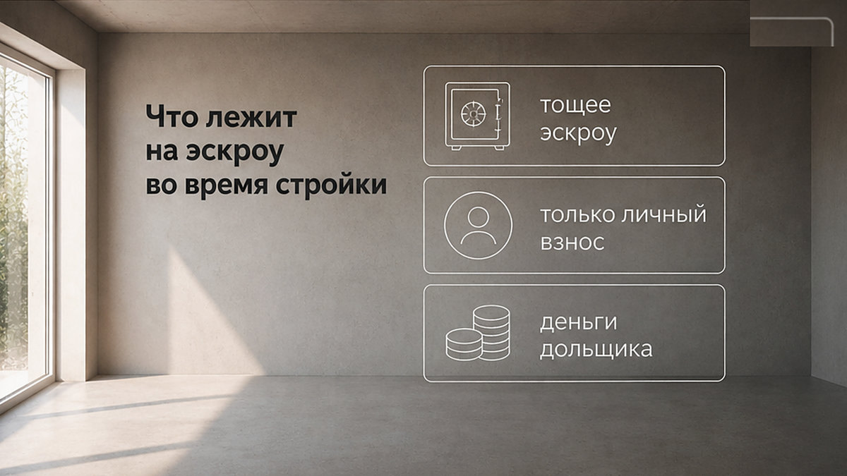 Схема: что лежит на эскроу во время стройки