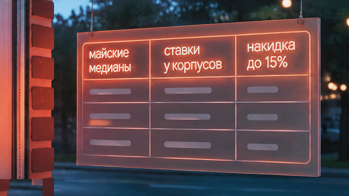 Два среза ставок аренды: майские медианы и накидка у корпусов