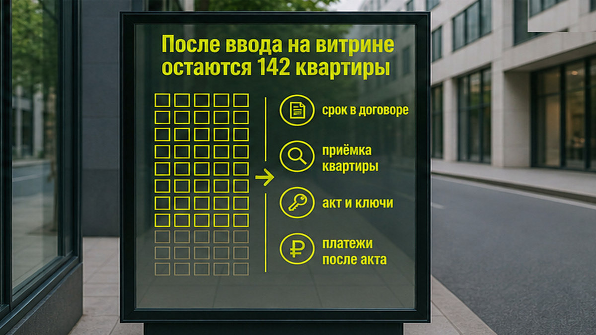 Дорожная карта для 142 квартир, оставшихся в продаже после ввода