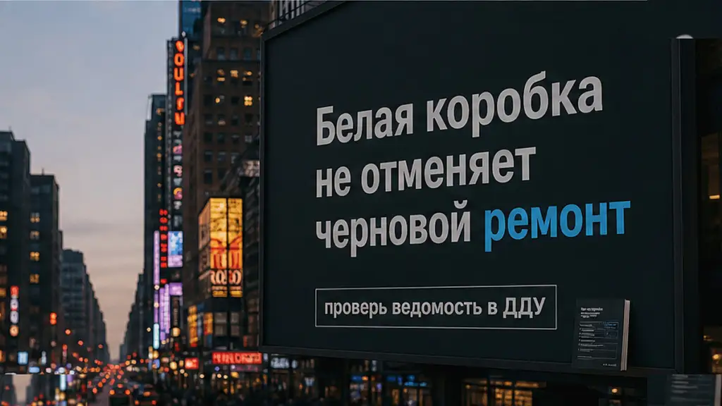 White Box в новостройке не закрывает черновые работы покупателю