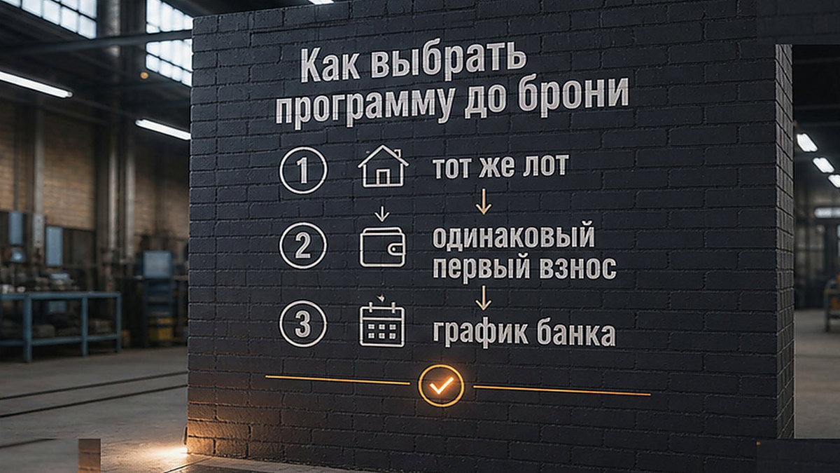 Схема выбора ипотечной программы до бронирования квартиры
