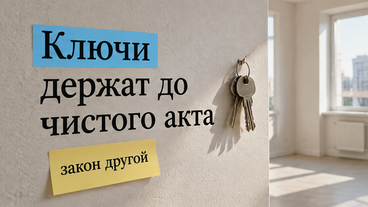 Ключи держат до чистого акта, а замечания грозят передачей без вас