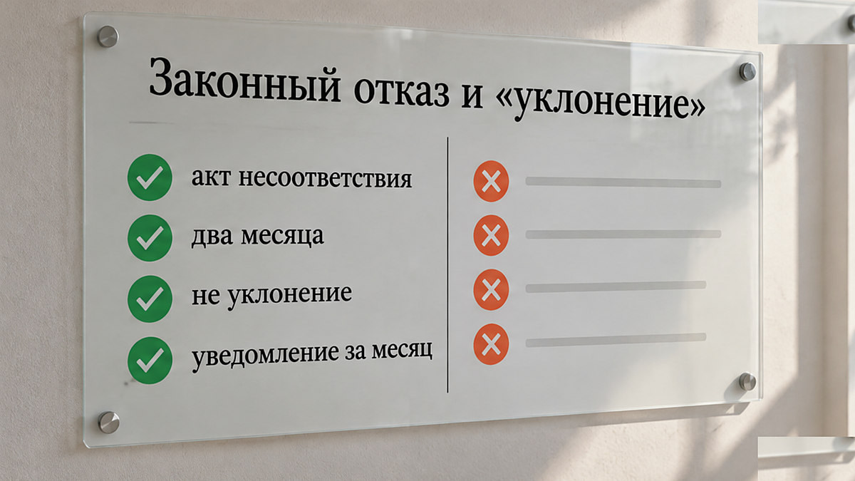 Законный отказ застройщика и что считается уклонением