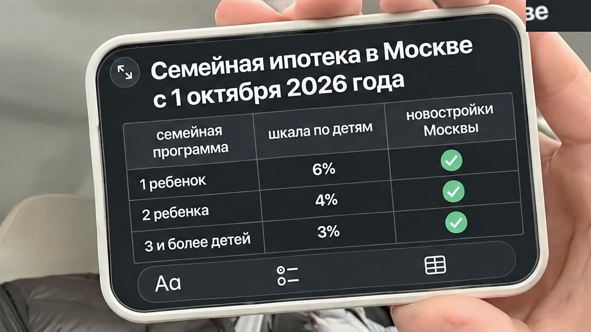 Условия семейной ипотеки в Москве с октября 2026 года