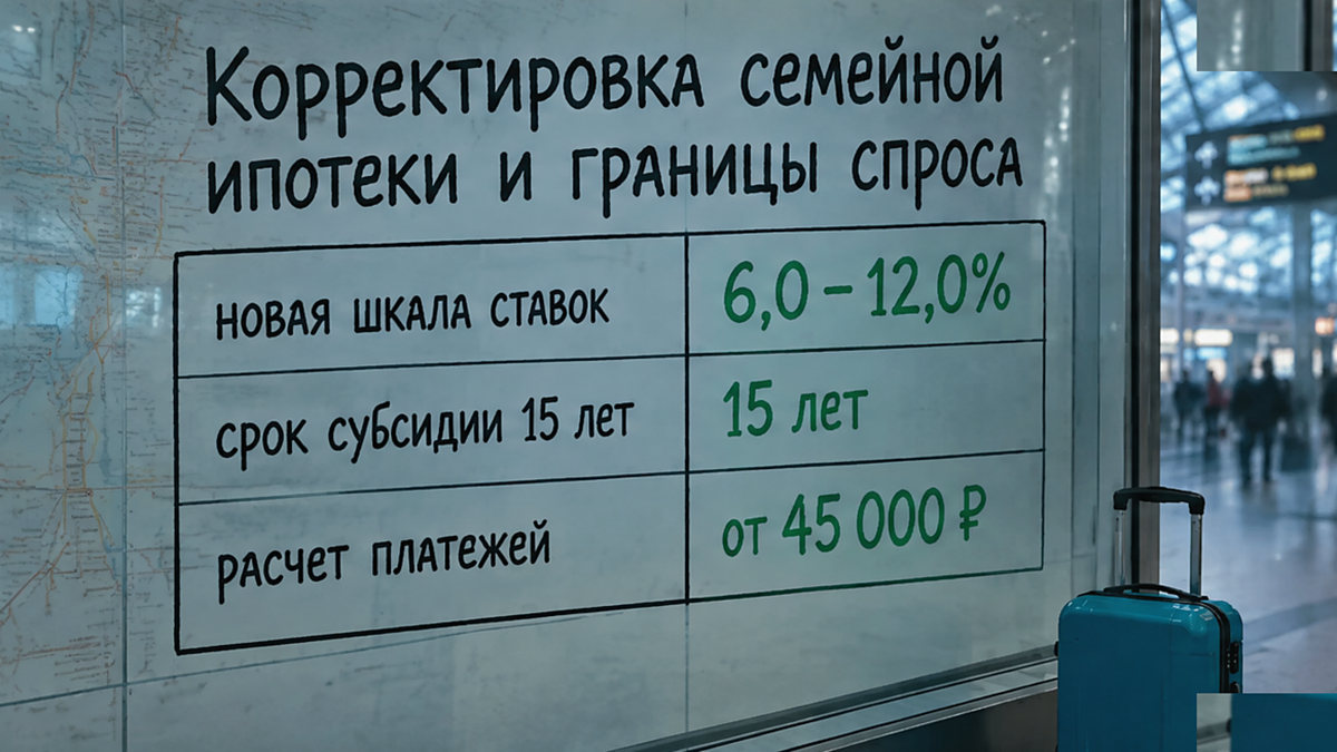Таблица: корректировка семейной ипотеки и границы спроса