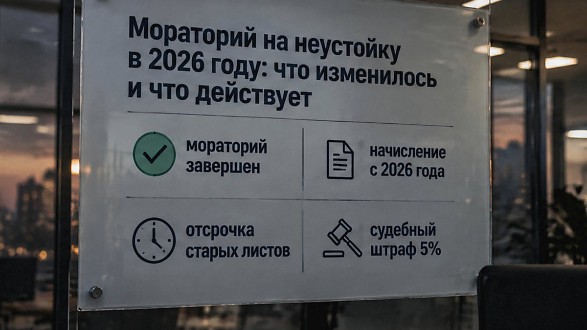 Таблица: мораторий на неустойку в 2026 году и что действует сейчас