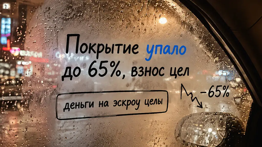 Покрытие кредита застройщика упало до 65%, взнос на счёте банка цел