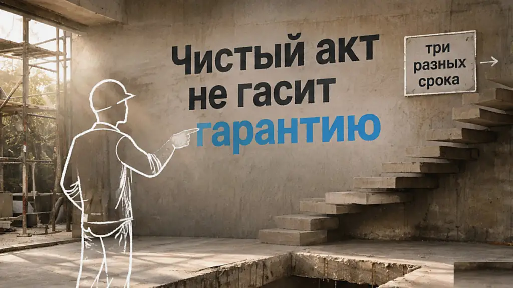 Гарантия застройщика после приёмки не сгорает вместе с чистым актом