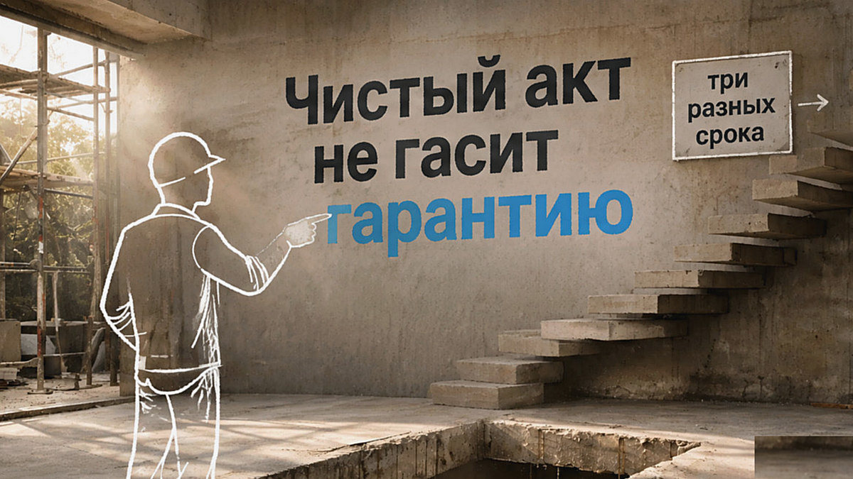 Гарантия застройщика после приёмки не сгорает вместе с чистым актом