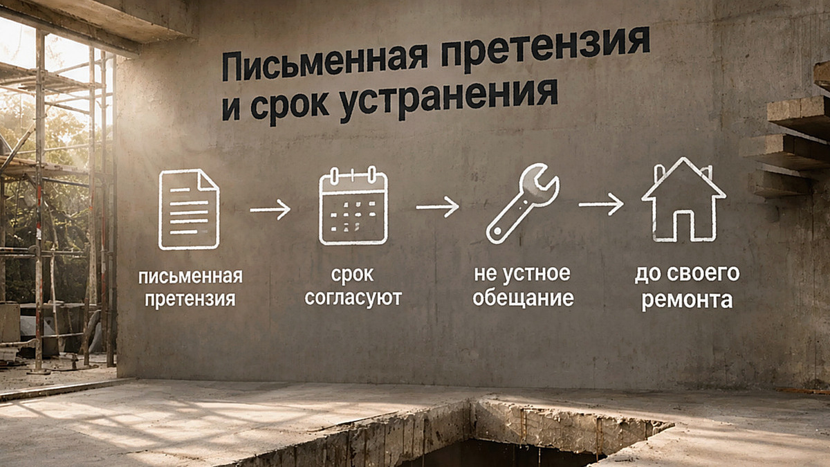 Таймлайн: письменная претензия и срок устранения дефектов