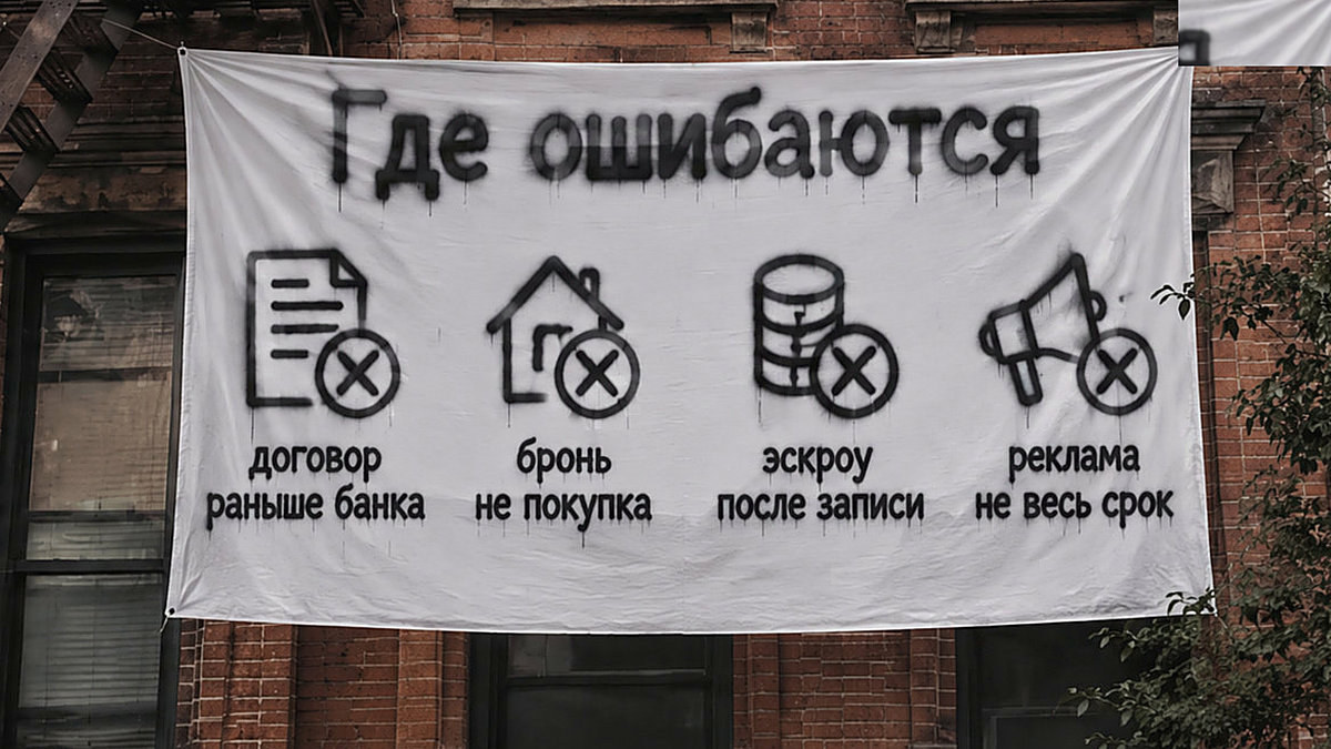 Таймлайн типичных ошибок при ипотеке на новостройку
