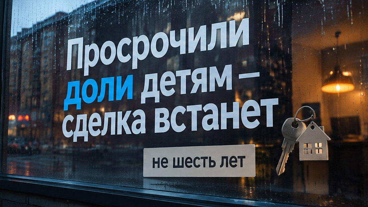 Сделка встаёт, если семья просрочила шесть месяцев на ДОЛИ детей