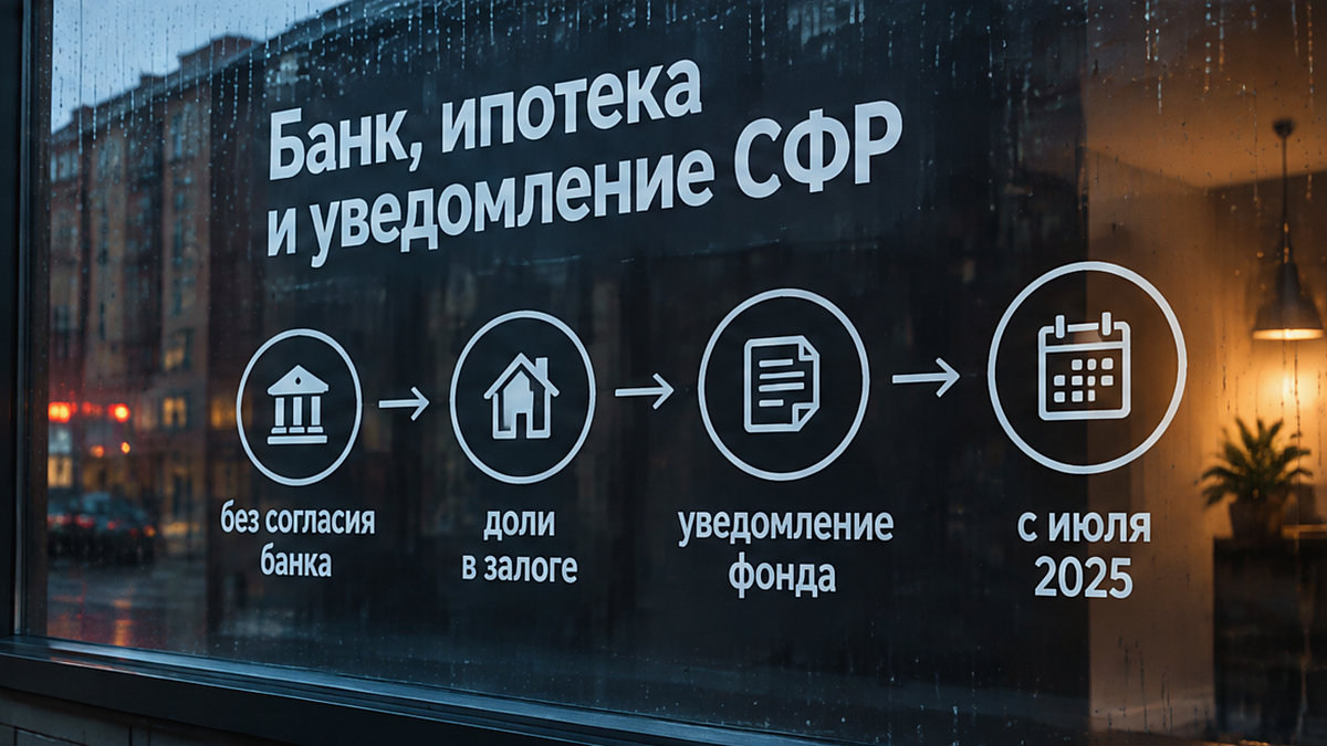 Банк, ипотека и уведомление СФР при оформлении долей детям
