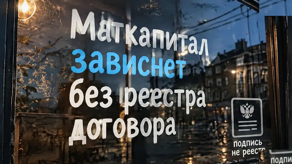 На финише сделки маткапитал зависает, если договор ещё не в реестре