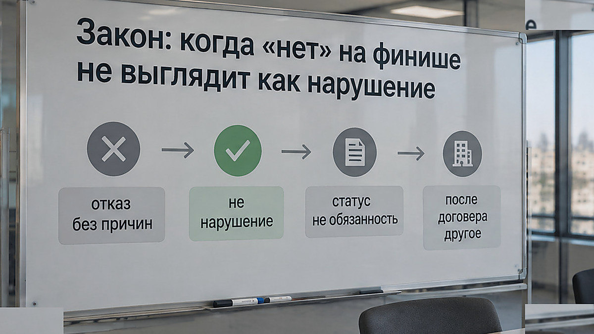 Схема: когда отказ банка на финише не нарушение закона